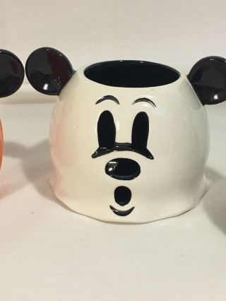 Disney Parks Mickey Mouse Ceramic Halloween Pumpkin Head Candle Luminary Set 4