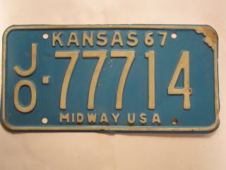 License Plate Car Tag 1967 Kansas Jo 77714 [z280a]