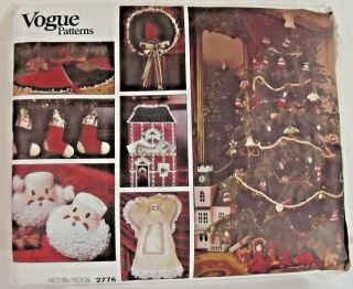 Vintage Vogue Christmas Craft Sewing Pattern 2776 Holiday Home Decor Uncut