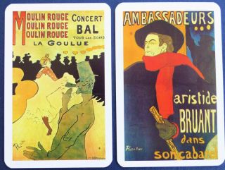 Pair Swap Cards.  Vintage Posters.  Moulin Rouge,  Ambassadeurs.  Art Nouveau.