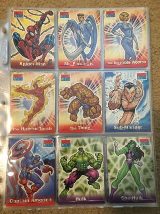 2001 Topps Marvel Legends Trading Cards Complete Base Set,  1 - 72 Near Mint/mint