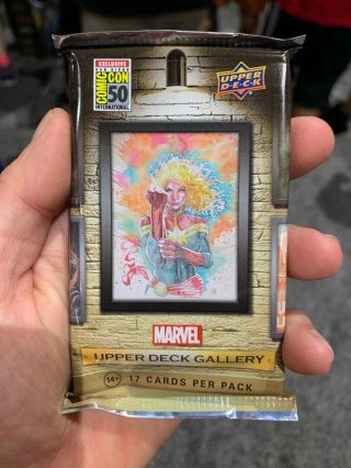Sdcc 2019 Comic - Con Exclusive Marvel Upper Deck Gallery Trading Card Pack Prints