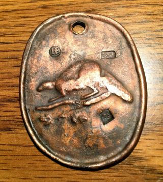 1778 Hudson Bay Fur Trade Trinket Medal Beaver On Branch Bronze/brass Finish