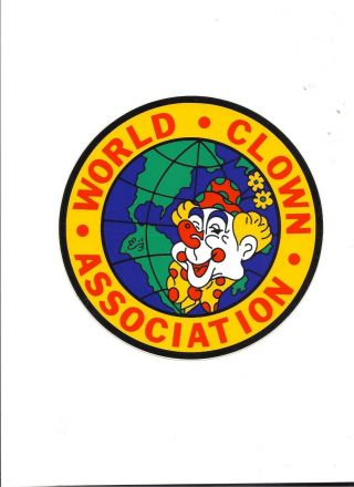 Vintage Decal World Clown Association 6 3/8 " Diameter