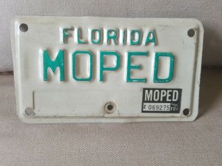 Vintage Florida Moped License Plate