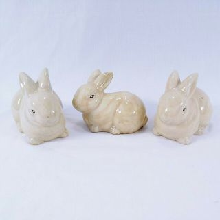 Ceramic Figurines Bunny Rabbit Easter Set Of 3