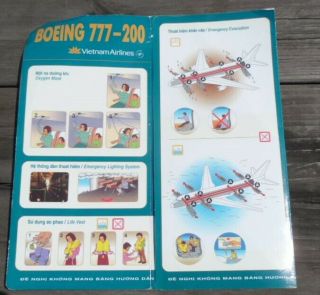Vietnam Airlines B - 777 - 200 Safety Card - - March 2016