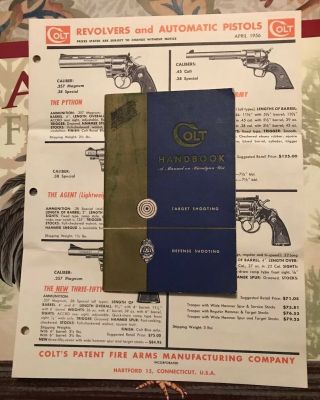 Colt 1956 Revolver Pistol Price List And Hand Book