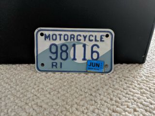 Official 2011 Rhode Island Motorcycle License Plate - 98116 -