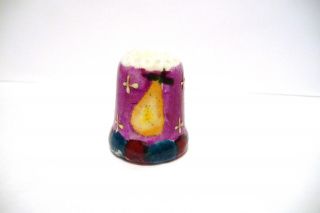 Thimble Vintage Porcelain Ganz Bella Casa Colorful Pears On Purple Background
