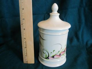 Lucille Watkins Vintage Ceramic Hand Painted Vase & Jar w/Lid,  SIgned 7