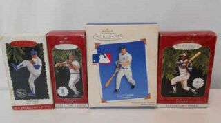 4 Hallmark Keepsake Baseball Sports Ornaments Aaron Giambi Ryan Ripken Jr.