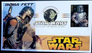 Star Wars 40th Anniversary Fdc " Boba Fett " Djsphotocollages Yoda Cancel