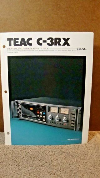 1981 Teac C - 3rx Cassette Deck Booklet With Specs