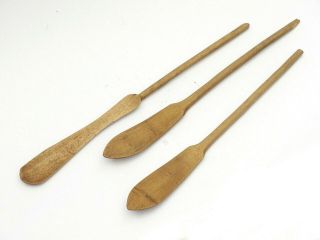 Antique Northwest Coast Native American Indian Wood Carved Soapberry Spoons