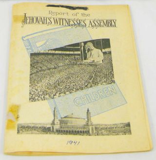 1941 Watchtower Convention Report Children St Louis Mo Rutherford Jehovah