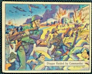 Authentic Vintage 1941 War Gum Trading Card 95 Dieppe Raided By Commandos