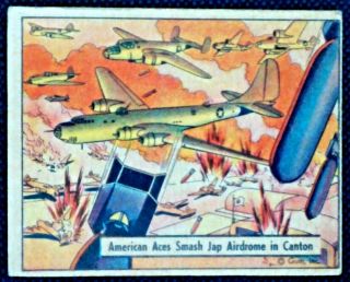 Authentic Vintage 1941 War Gum Trading Card 88 American Aces Smash Airdrome