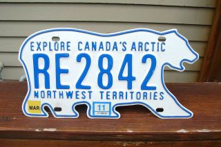 Nwt Canada Polar Bear License Plate Northwest Territory Re2842