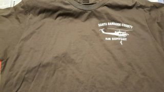 Santa Barbara Sheriff Fire Air Support Helicopter Uh - 1 Huey X - Tra Large T - Shirt