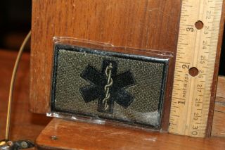 Novelty Embroidered Patch Sew On Medic Paramedic Olive Drab Army Gree