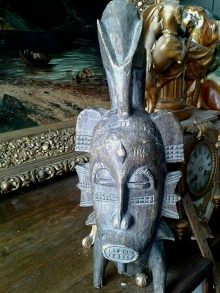 Antique Vintage Ibibio Tribe Mask From Nigeria Hand Held