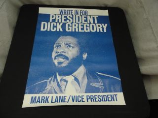 Vintage Dick Gregory For President Poster 22 " X 29 " 1968