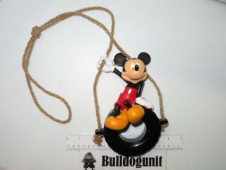 Disney Mickey Mouse Tire Swing Ceramic Figurine Figure Hanging Rope Decoration
