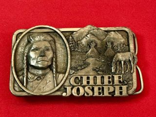 Vintage 1982 Chief Joseph Indian Chief Tribute Siskiyou Belt Buckle