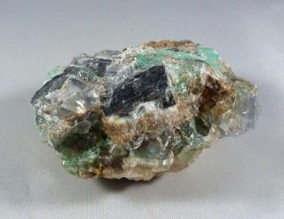 Brochantite and Galena in Quartz Mineral Specimen Blanchard Mine,  N.  M. 2