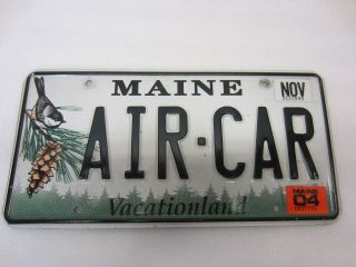 Expired 2004 Maine Vanity License Plate As Pictured " Air - Car " Convertible