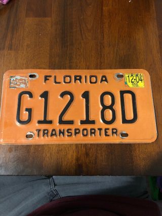 2016 Florida Transporter Dealer License Plate G1218d