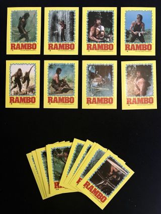 1985 Topps Rambo Movie Complete Trading Sticker Set 1 - 22 Pristine Rare