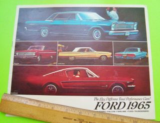 1965 Ford Full Line Dlx Color Brochure Galaxie Mustang 2,  2 T - Bird Fairlane Xlnt,