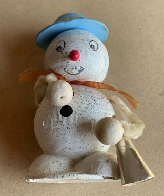 Vintage Christmas Ornament Snowman Top Hat 3” Tall Made In Japan Holiday