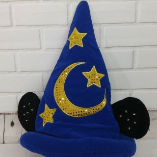 Walt Disney World Mickey Mouse Sorcerers Fantasia Hat Light Up Ears Glow Blue