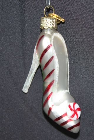 Kurt Adler Christmas Ornament Ksa Shoe High Heel Stiletto Glass Glitter Holiday