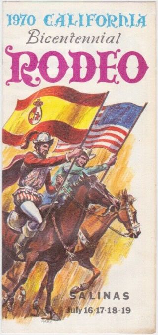 1970 California Salinas Rodeo Brochure Bicentennial Vintage Paper Equine
