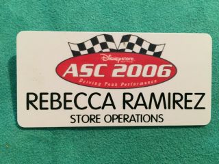 Disney Store 2006 Cast Member Name Tag Badge Rebecca Ramirez Store Operations