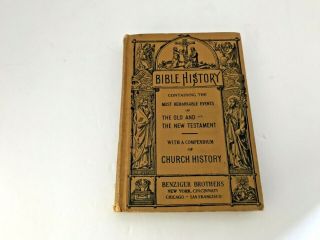 Vintage Bible History Benziger Bros.  Catholic School Text H/c 1936