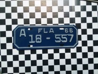 1966 Florida Motorcycle License Plate 18 557 Lee County Nos Quality