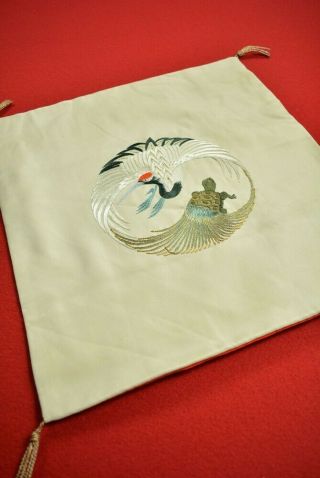 Vx97/90 Vintage Japanese Fabric Silk Antique Boro Fukusa Hand Embroidery 15 "