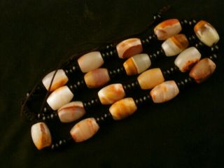 22 Inches Wonderful Chinese Old Jade Beads Short Necklace U025