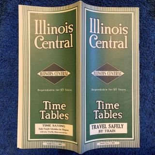 1938 Illinois Central Railroad Time Tables