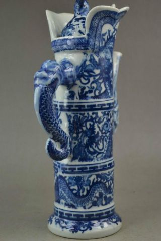 Collectible Exquisite Chinese Handwork Porcelain Painting Dragon Phoenix Tea Pot