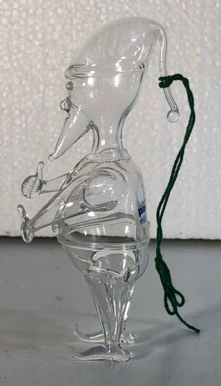 Parise Vetro Made In Italy Vintage Blown Art Glass Christmas Ornament Santa G23