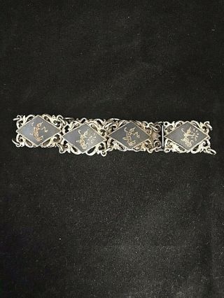 Vintage Sterling Silver Link Bracelet Siam