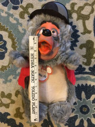Disney Vtg Big Al Bear Plush Doll W/ Tags Rubber Face Country Bear Jamboree