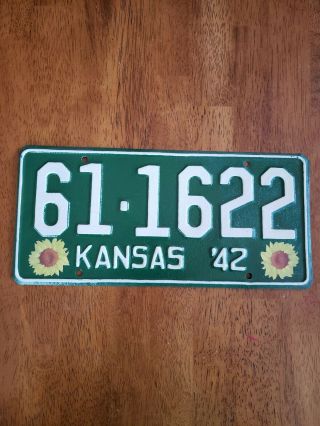 1942 Norton County Kansas License Plate