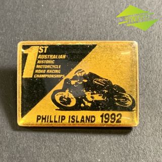 1992 1st Australian Historic Motorcycle Championship Enamelled Badge Pin Lapel